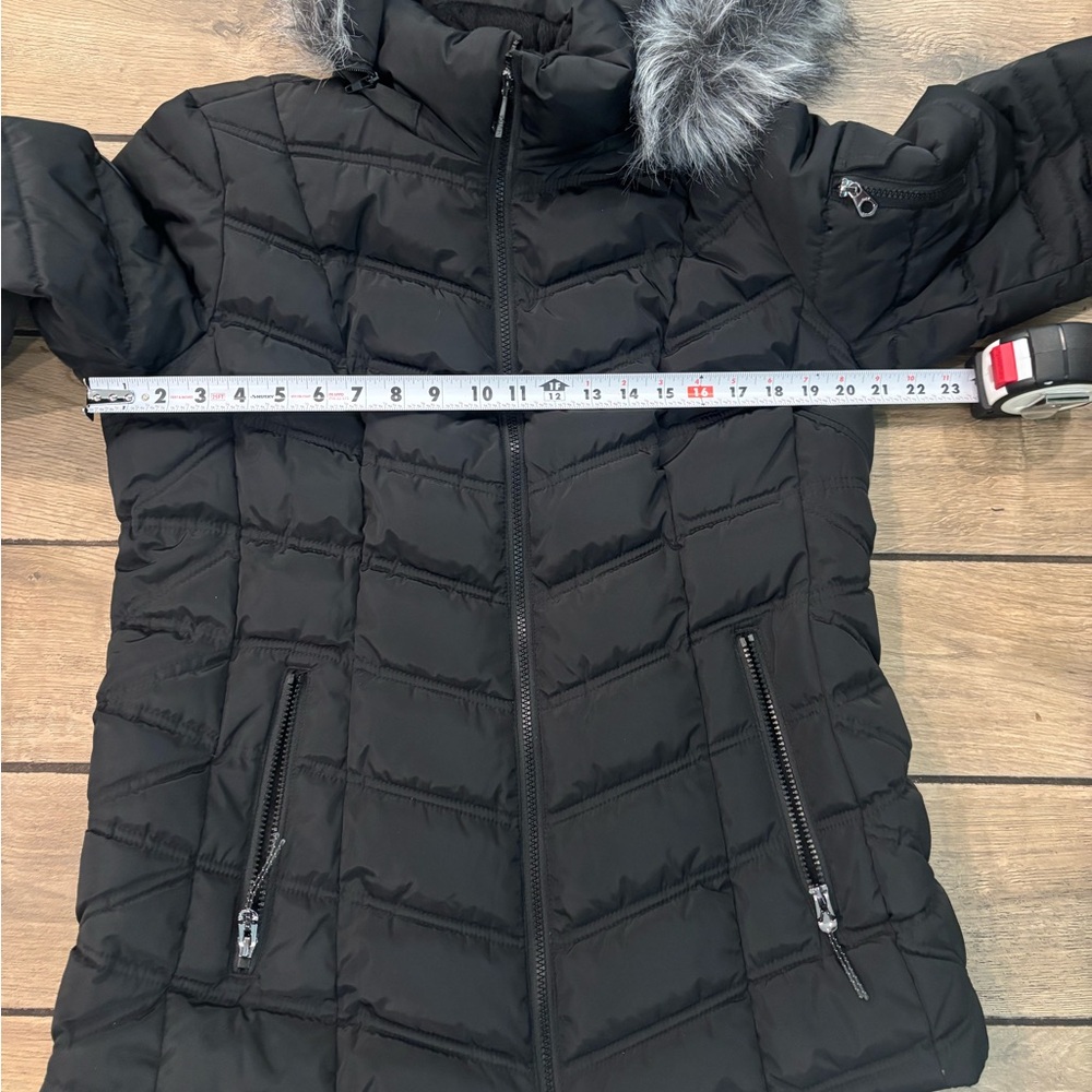 Nautica Women's Black Puffer Jacket with Faux Fur Hood large - Picture 14 of 15